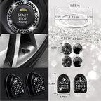 27 PCs Black Bling Car Accessories Set for Women, Steering Wheel Covers Universal Fit 15 Inch, Bling License Plate Frame, Bling Phone Holder, Bling Car Coasters (Black Diamond)