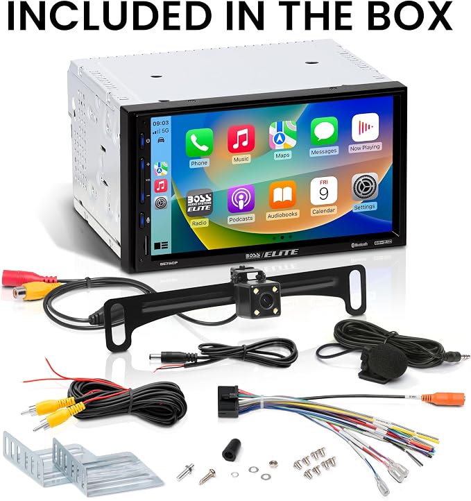 BE7ACP-C Car Stereo - Apple CarPlay, Android Auto, 7 Inch Touchscreen, Bluetooth, No CD DVD Player, Radio Receiver, Backup Camera