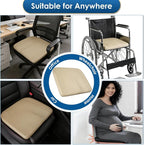 Comfort Memory Foam Car Seat Cushions For Driving,Beige Booster Cushion Pad | Ergonomic Height Cushion, Sciatica & Lower Back Pain Relief Pillow, Comfort Seat Pad for Car Office Wheelchair Short People