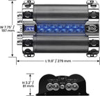 Cap18 - 18 Farad Car Capacitor For Energy Storage To Enhance Bass Demand From Audio System, Audible Warning Tone For Reverse Polarity, Voltage Overload Low Battery Voltage Led