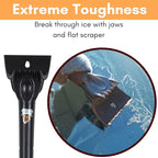 36" Extendable Snow Pusher Brush & Detachable Ice Scraper for Cars | Aluminum Grip for Car, Truck, SUV | Safe on Auto Windshield & Windows | Wide Frost Remover for Semi & Small Vehicles