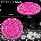 4PCS Bling Crystal Rhinestone Cup Holder Coaster, 2.75 inch Soft Silicone Anti-Slip Shockproof, Car Cup Holder Insert Coasters, Universal Car Interior Accessories for Women (Rose Red & White)