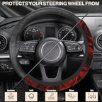 Red Roses Steering Wheel Cover, Elastic Non-Slip Steering Wheel Protector,Auto Interior Decor for Women Girls,Universal 15" Fit for Sedans,Trucks