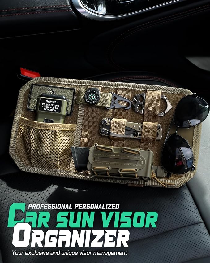 Tactical Car Sun Visor Organizer, Fit Cars Trucks SUV Jeeps Patrols | Tactical Car Sun Visor Organizer, Fit Cars Trucks Suv Jeeps Patrols