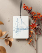 Blue Summer Beach Car Air Freshener 4 Pcs Coconut Scented, Nautical Bikini Sailboat Coastal Car Accessories Mirror Decor for Women, Beachy Hanging Air Freshener for Cars Closet Drawer Books