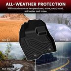 Floor Mats for Ford Explorer 2015-2019 7 Seater All Weather TPE Car Liners Custom Fit for Front, Rear and 3rd Row, Black 4pcs