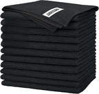 Black Microfiber Cleaning Cloth -Pack of 12, Highly Absorbent Cleaning Rags, 16"X12" All Purpose Cleaning Towels for Housekeeping, Kitchen, Car, Lint Free and Reusable Microfiber Towels