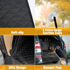 SUV Cargo Liner for Dogs, PU Leather Waterproof Pet Cargo Cover for SUVs Sedans Vans with Bumper Flap Protector, Scrachproof Non-Slip Large Size Dog Seat Mat Universal Fit