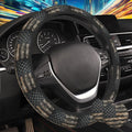 Camo American Flag Steering Wheel Cover for Women, Anti-Slip Car Steering Wheel Cover with 2 Pcs Cup Holders Neoprene Breathable Car Accessories Universal 15 Inch Auto Interior Decor