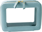 Toiletry bag waterproof cosmetic organizer with handle large opening for travelling (Blue)