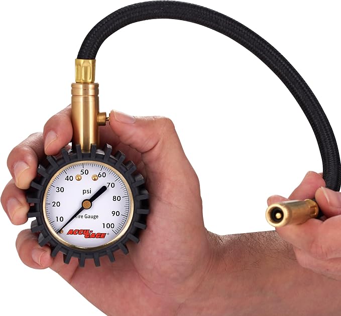 H100X Professional Tire Pressure Gauge with Protective Rubber Guard (100 PSI)
