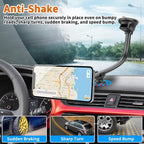 Magnetic Phone Car Mount 14-Inch Gooseneck Long Arm Extension, Universal Windshield Dashboard Industrial-Strength Suction Cup Car Phone Holder for All Cell Phones (Magnetic Phone Mount)