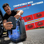 5X Faster Tire Inflator Air Compressor, 160PSI Cordless Air Pump Compatible with Milwaukee 18V Battery with Digital Pressure Gauge, Deflator & Auto Shut-Off for Car, Bicycle (Tool Only)