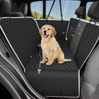 Dog Car Seat Cover for Back Seat, Non-Slip Backseat Cover for Dogs in Car, with Mesh Window Scratch Proof Waterproof Back Seat Protector for Trucks SUVs Most Cars (Black)