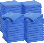 30 Pcs 12 x 16 Inch Edgeless Microfiber Plush Towels for Cars Detailing Drying Wash Polishing Absorbent Cleaning Cloths, 500 GSM (Dark Blue)