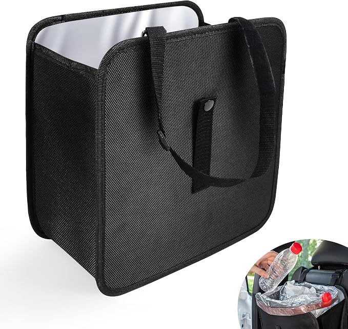 Foldable Car Trash Can, Collapsible Garbage Bin for Automotive, Hanging Waterproof Leakproof Storage Bag, 3.9 Gallon