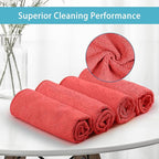 Microfiber Cleaning Cloth, Premium Microfiber Towels for Cars, Lint Free, Scratch-Free, Highly Absorbent, Reusable Cleaning Rags for Car, Household, Kitchen, Window(Red,100)