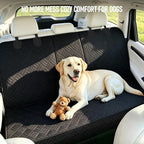 Dog Car Seat Cover for Back Seat, Waterproof 600D Oxford Protector for Travel and Daily Use, Non Slip Scratch Resistant Bench Cover, Easy to Clean, Fits Full-Size Trucks/SUVs, 60 Inch