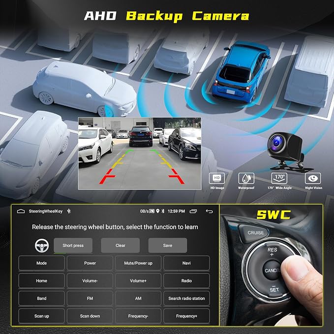 [4-Core 64G] Android 15 Car Stereo for Toyota Prius C 2012 2013 2014, Hikity 9'' Touch Screen Prius C Car Radio Wireless CarPlay Android Auto GPS Mirror Link 5G WiFi Bluetooth FM/EQ/RDS Backup Cam+MIC