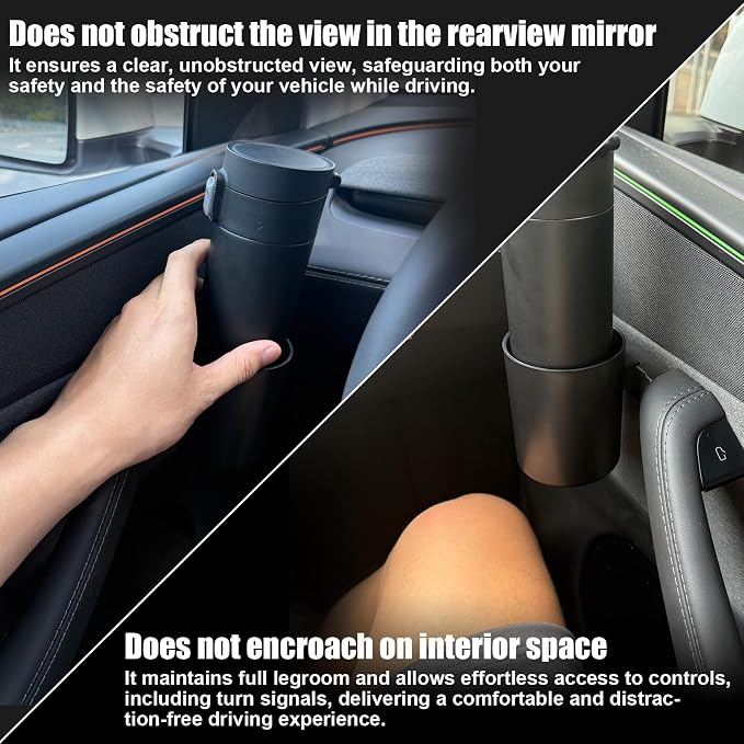 2PCS Car Door Cup Holder for Tesla Model Y 2025 Junior,Left&Right Side Door Drink Cup Holder Expander Organizer Accessory