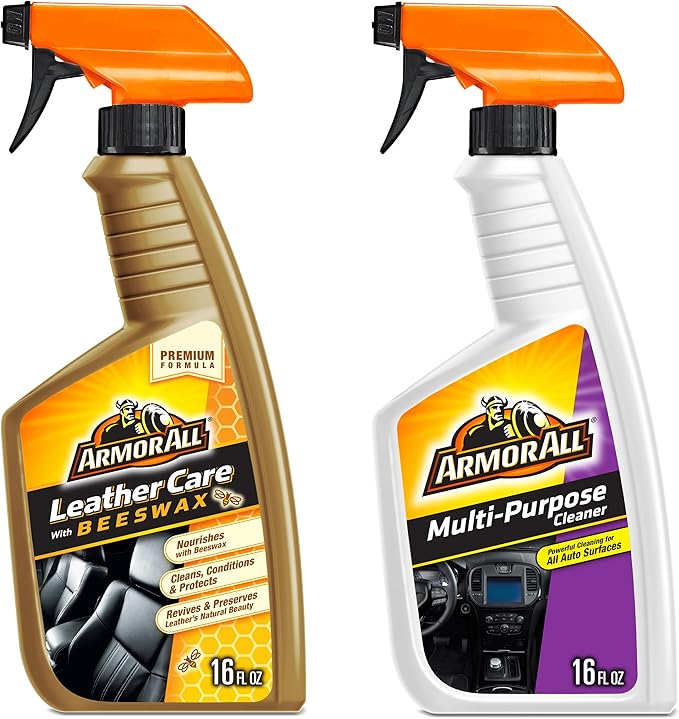 Car Leather Cleaner Spray, 16 Oz + Multi Purpose Cleaner, Car Cleaner Spray for All Auto Surfaces 16 Fl Oz