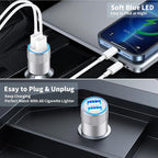 【MFi Certified】iPhone Car Charger Fast Charging, 4.8A Dual USB Smart Power Cigarette Lighter USB Car Charger with 2Pack Lightning Cable for iPhone 14 13 12 11 Pro XS Max XR SE X 8 iPad AirPods