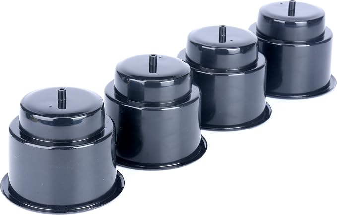 (Set of 4) Amarine-Made Black Recessed Drop in Plastic Cup Drink Can Holder with Drain for Boat Car Marine Rv - Black