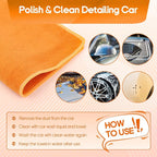 2PCS Clay Towel Auto Detailing, Clay Bar Towel Cloth Auto Detailing for Car (12 x 12 in) (Orange)