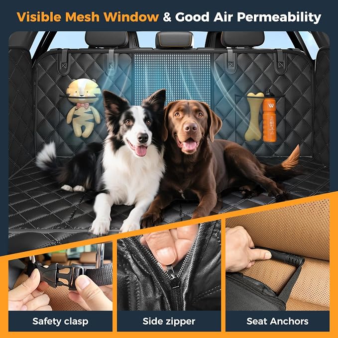 for Back Seat, Hard Bottom Back Seat Extender for Dogs - Supports 400lbs,Scratch Resistant, Anti Slip Portable Dog Hammock,Suitable for Cars
