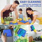 12 Pcs Microfiber Towels for Cars, 800 GSM Plush Drying Cleaning Cloth Bulk, 16 x 16 Inch Thick Absorbent Wash Detailing Towels for Car Polishing, House, Kitchen Cleaning(Gray and Blue)