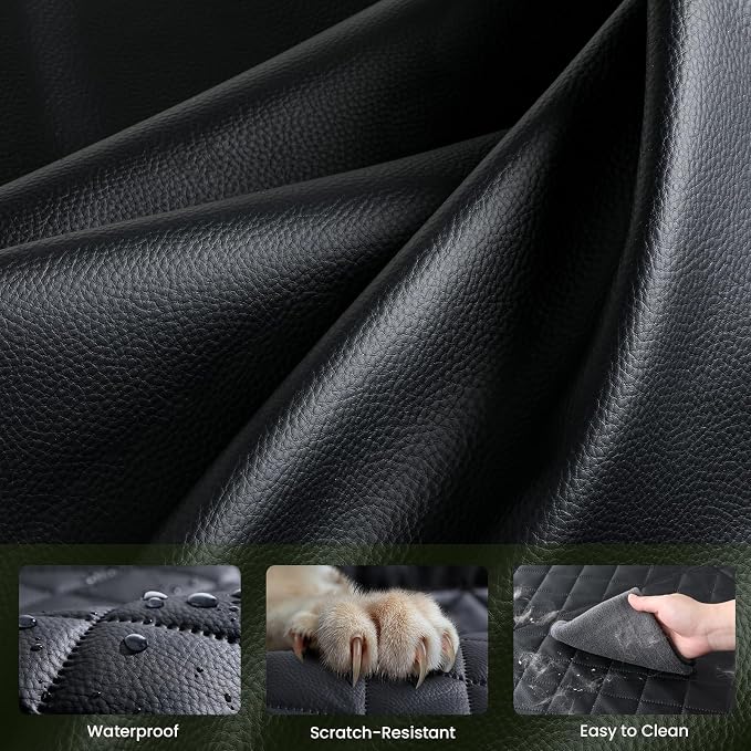 Dog Car Seat Cover for Back Seat 53.54 * 23.62 in, Car Window Fixing for Maximum Car Protection, Leather Fabric Back Seat Extender for Dogs, Waterproof & Scratch-Resistant, Support to 330 lbs