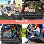 SUV Cargo Liner for Dogs, Water Resistant Pet Cargo Cover Dog Seat Cover Mat for SUVs Sedans Vans with Bumper Flap Protector, Non-Slip, Large Size Universal Fit, Bone