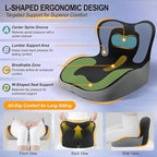 Car Seat Cushion with Lumbar Support Pillow, Car Back Support | L-Shaped Ergonomic Memory Foam Seat Cushion, Car Seat Cushions for Driving, Driver Cushion and Back Support for Car, B&G