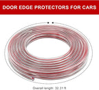 Clear Car Door Edge Guards, 32Ft U Shape Auto Door Edge Trim Anti-Collision Protective Strip, Self-Adhesive Doors Edges Guard Seal Protector for Most Vehicles, Car Accessories