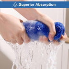 Microfiber Cleaning Cloths 18 Packs, 11.8" x 11.8" Blue Reusable Kitchen Towels, Lint-Free Cleaning Rags, Super Absorbent Cleaning Cloths for Kitchen, Car, and Household Cleaning