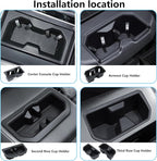 5PCS Cup Holder Set for Toyota Sequoia Accessories 2023 2024 2025 2026 TPE Cup Holder Insert Front Center Console/2nd/3rd Row Protector Organizer Pad for 2024 Sequoia (SR/Limited) 8 Seat Only