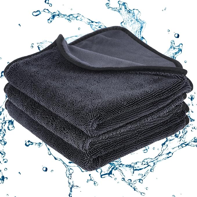 Shiny Wipes Shower Cleaning Cloth - 3 Pack 16 x 16 inch Ultra Absorbent Car Drying Towel, Shiny Wipes Drying Towel Microfiber Cleaning Cloth for Car, Bath & Househood