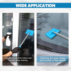 Car Windshield Cleaning Tool, Car Windshield Window Cleaner, Auto Glass Wiper Tool with Extendable Handle & Reusable Microfiber Pad, Universal Vehicle Cleaning Car Accessories (Sky Blue)