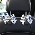 2-Pack Car Purse Hooks for Hanging Purses and Bags, Cute Bow car seat headrest Hooks for Hanging car Purse Hooks. (White Wave Point)