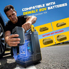 5X Faster Tire Inflator Air Compressor, 160PSI Cordless Air Pump Compatible with Dewalt 20V Battery with Digital Pressure Gauge, Deflator & Auto Shut-Off for Car, Motorcycle (Tool Only)