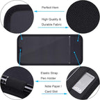 Handicap Placard Holder for Auto, Disabled Parking Permit Sign Protector for Car Sun Visor with Note Paper Slot, Pen Holder and Elastic Strap - Black