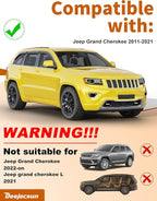 6-PCS Low Profile Window Rain Guards Fit for Jeep Grand Cherokee 2011-2021 Rain Guard Window Deflectors Extra-Thick Side Window Visors Vent Shades Tape-on Vent Visors Car Accessories