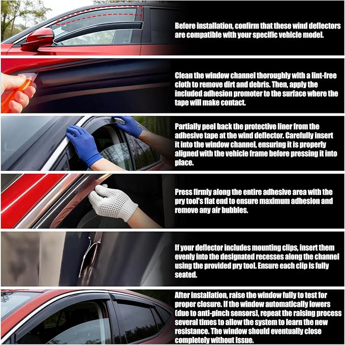 in-Channel Rain Guards for Chevy Silverado 1500 Crew Cab 2014-2018 | Shatterproof, Easy Install, Extra Durable, Fits Great, Black Auto Accessories, Side Window Deflector & Visors