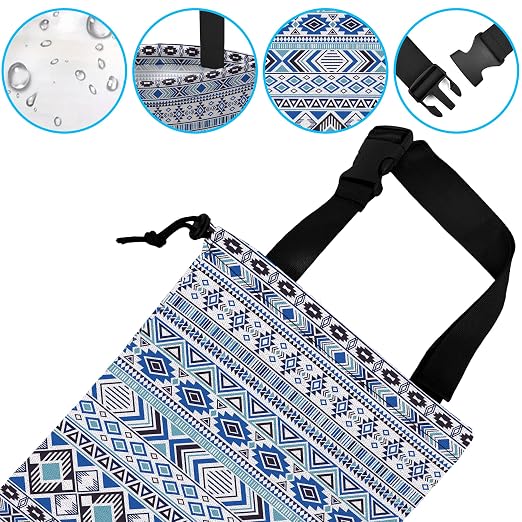 Car Trash Bag Hanging Sprites Tribal Motifs Car Trash Can Waterproof Garbage Bag Hanging for Car Back Seat with Adjustable Straps and Drawstring for Car Accessories Vehicle Travelling