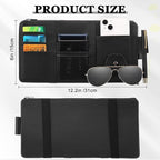 2 Packs Car Sun Visor Organizer, Sunglasses Holders for Car Sun Visor PU Auto Interior Accessories Storage Travel Document Holder with Multi Pocket (Black, Gray, 12.2 x 6.1 Inches)