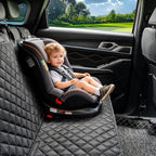 JSTHT Dog Car Seat Cover for Back Seat, Waterproof Bench Seat Cover Protector Nonslip Durable Soft Pet Dog Back Seat Cover for Car, Truck, & SUV, Universal Size (Black)