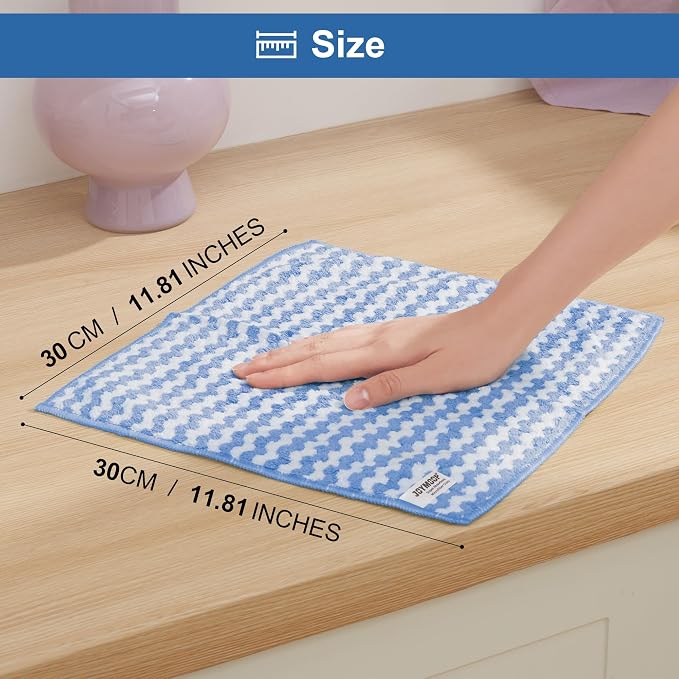5 Pack Microfiber Cleaning Cloth, All-Purpose Microfiber Towels, Absorbent Streak Free Lint Free Rags for Cleaning Reusable and Washable Towels - 11.81" x 11.81"