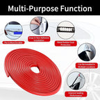 Car Door Edge Guards, 16Ft Rubber Seal Car Door Edge Trim, U Shape Door Edge Protector Guard, Aluminum Weather Proofing Automotive Door Edge Molding, Protection for Most Cars (Red)