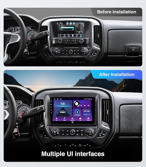 10.2'' Car Stereo for GMC Sierra Chevy Silverado 2014-2018 Without Bose | HD Touchscreen Carplay/Android Auto/GPS/Bluetooth/AM/FM Radio/HD Backup Cam/SWC