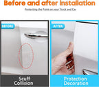 Car Door Transparent Seal Strip Door Edge Cover Guard Strips Entry Sill Guard Scuff Plate Protectors Invisible Universal Anti-Scratch Waterproof Tape for Rear Bumper (33Ft x 1.2In)